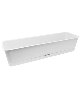 Балконный ящик Прованс, 58x17x13 см, 9,5 л, белый с поддоном, РФ