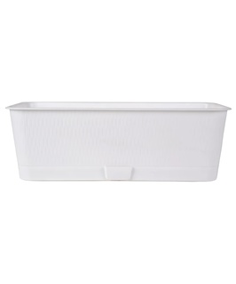 Балконный ящик Прованс, 40x17x13 см, 6 л, белый с поддоном, РФ