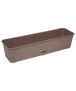 Балконный ящик Прованс, 58x17x13 см, 9,5 л, фраппе с поддоном, РФ