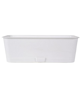 Балконный ящик Прованс, 40x17x13 см, 6 л, белый с поддоном, РФ